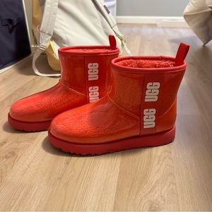 womens ugg classic mini clear in hibiscus pink